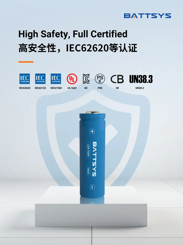 Battsys Ultra-low Temperature 18650 Battery | Stable performance at -40 ...