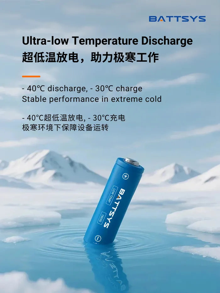 Battsys Ultra-low Temperature 18650 Battery | Stable performance at -40 ...